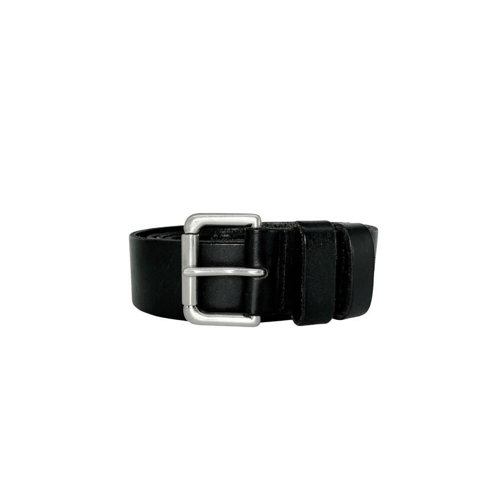 Polo Ralph Lauren Black Leather Belt Silver Buckle Workwear Americana RRL Style